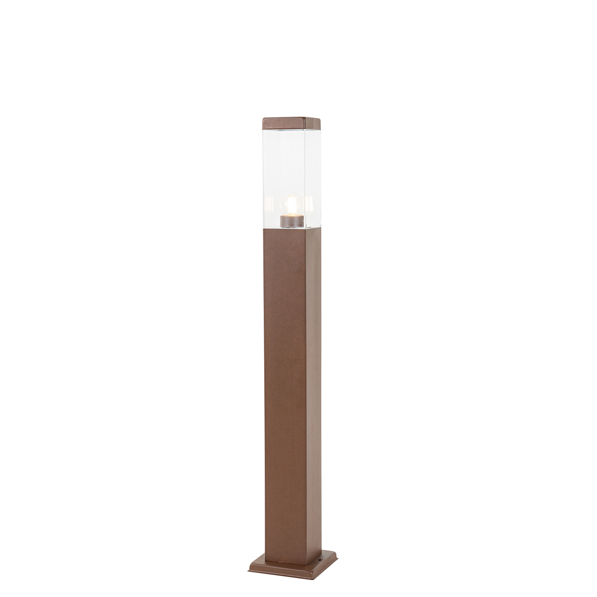 QAZQA Inteligentna lampa zewnętrzna słupkowa rdzawobrązowa 80 cm z WiFi P45 - Malios