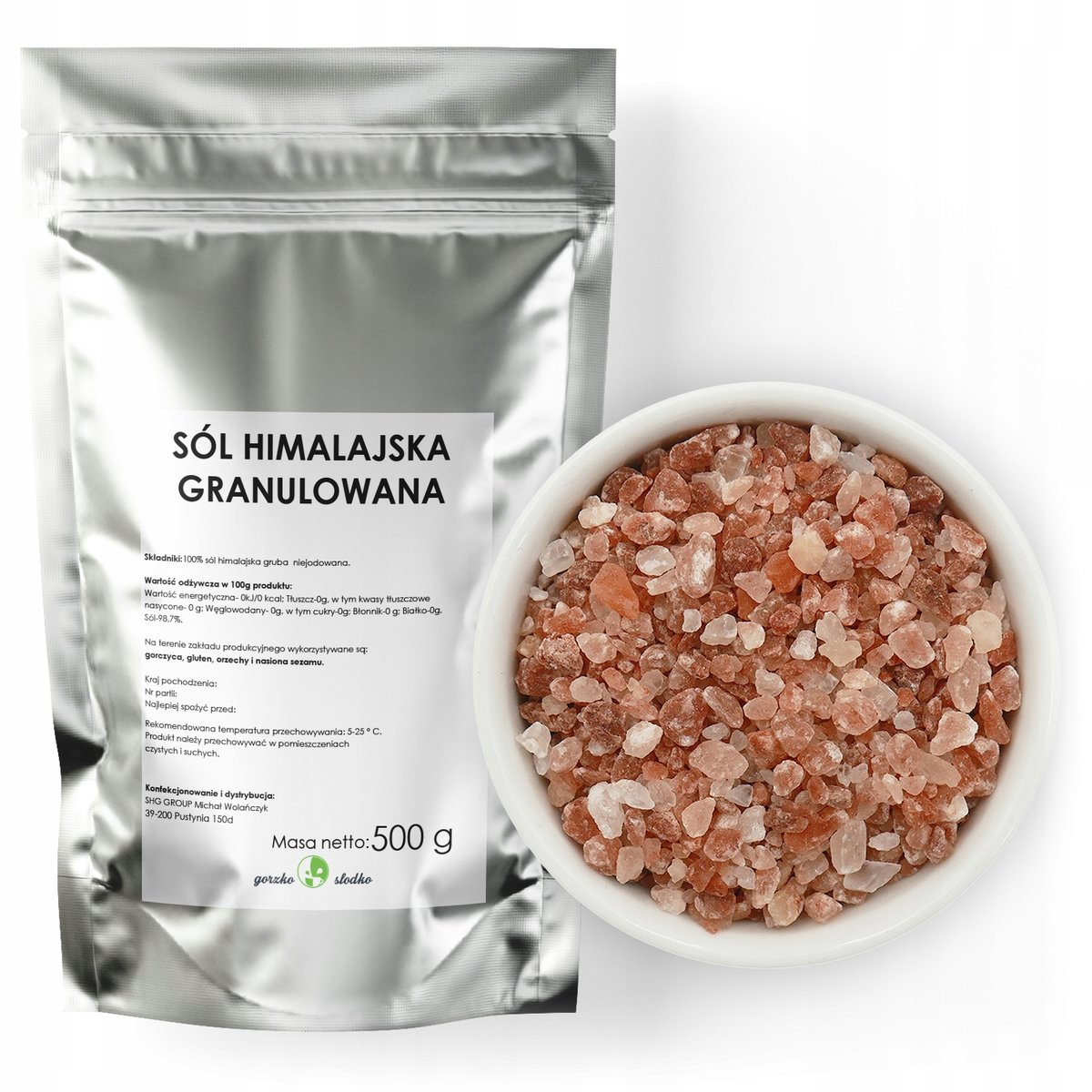 Sól Himalajska Gruba Mocno Różowa Naturalna 500G