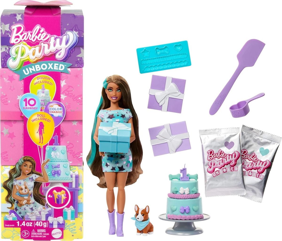 Mattel Lalka Barbie Party Reveal Barbie turkusowa
