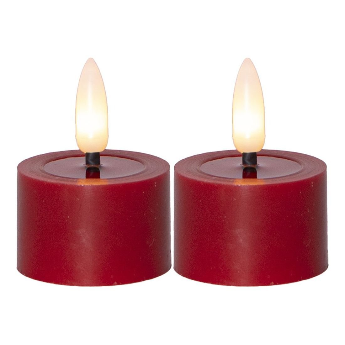 Zestaw 2x świeca LED woskowa tealight FLAMME FLOW czerwona