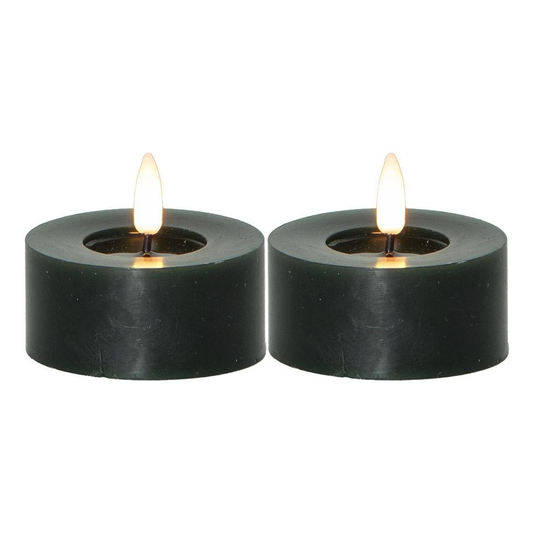 Zestaw 2x świeca LED woskowa tealight FLAMME FLOW zielona