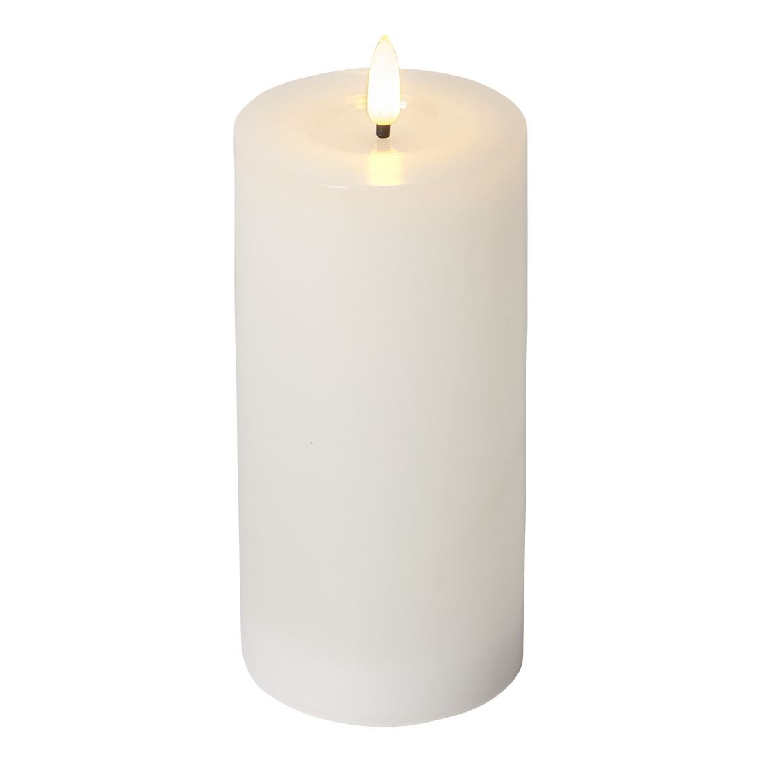 Świeca LED woskowa filarowa FLAMME FLOW biała 17,5cm 1500h