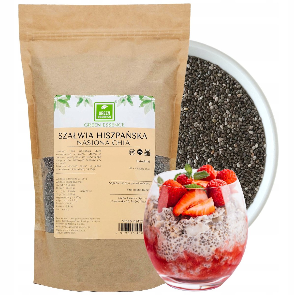 NASIONA CHIA szałwia hiszpańska wysoka jakość świeża nasiona czia 500g