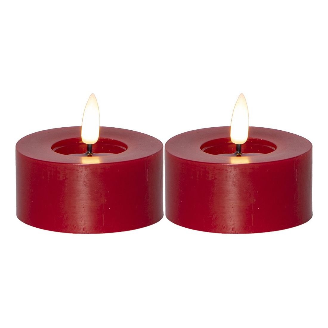 Zestaw 2x świeca LED woskowa tealight FLAMME FLOW czerwona