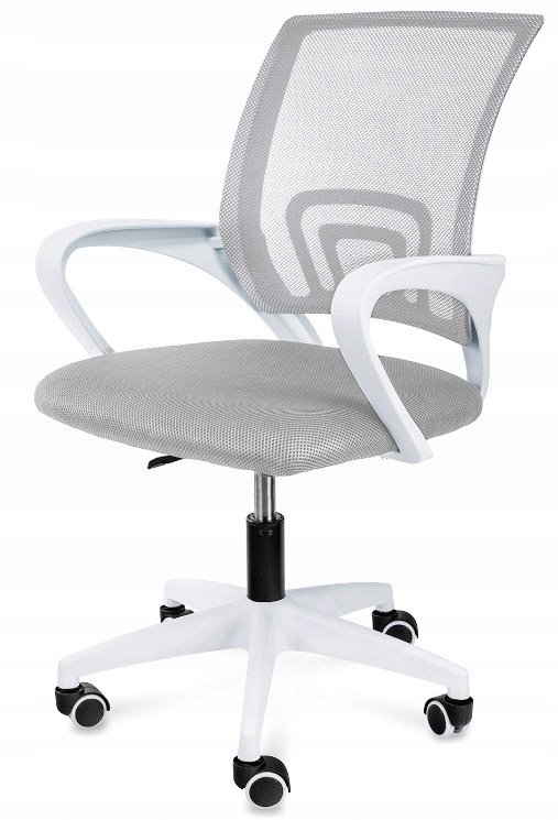 Fotel Obrotowy Ergonomiczny Do Biura Gabinetu VENTO MESH Szary Mikrosiatka