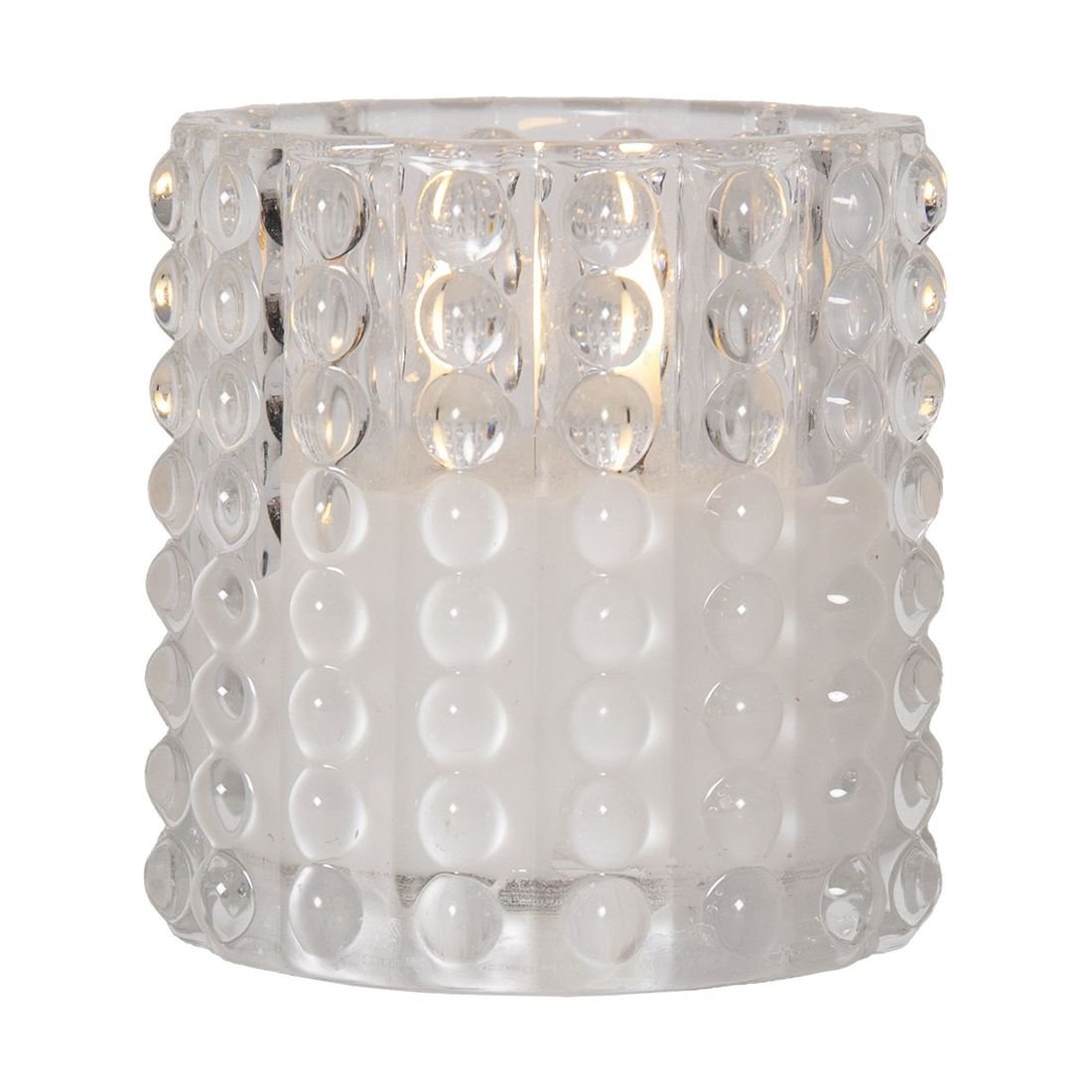 Świeca LED szklana woskowa FLAMME DOTTY 10cm