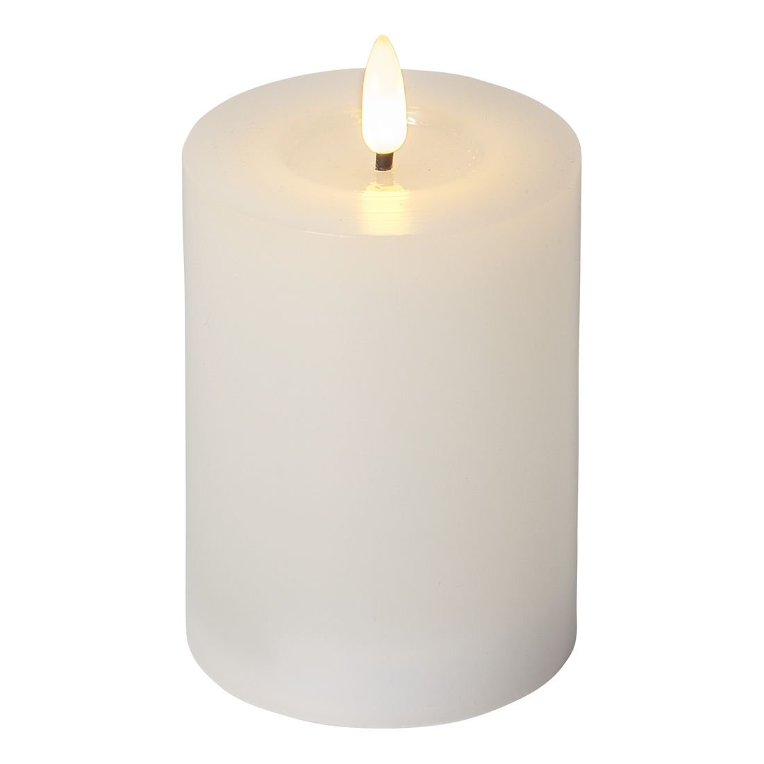 Świeca LED woskowa filarowa FLAMME FLOW biała 12,5cm 1500h