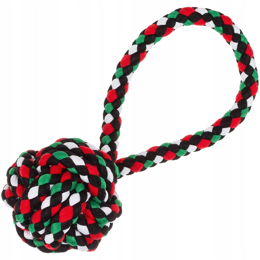 Zabawka dla psa świąteczny SZNUR z piłką na święta