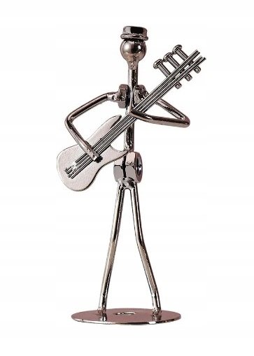UNIKALNA FIGURKA DEKORACYJNA STALOWY MUZYK ARTYSTA - GITARZYSTA