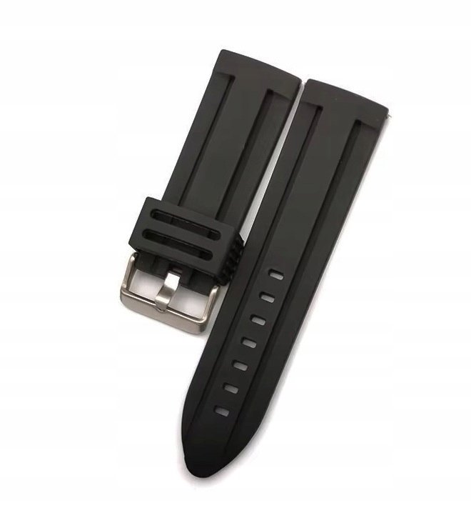 MASYWNY WODOODPORNY CZARNY GUMOWY PASEK 22MM +TELESKOPY +PRZYRZĄD - PREMIUM