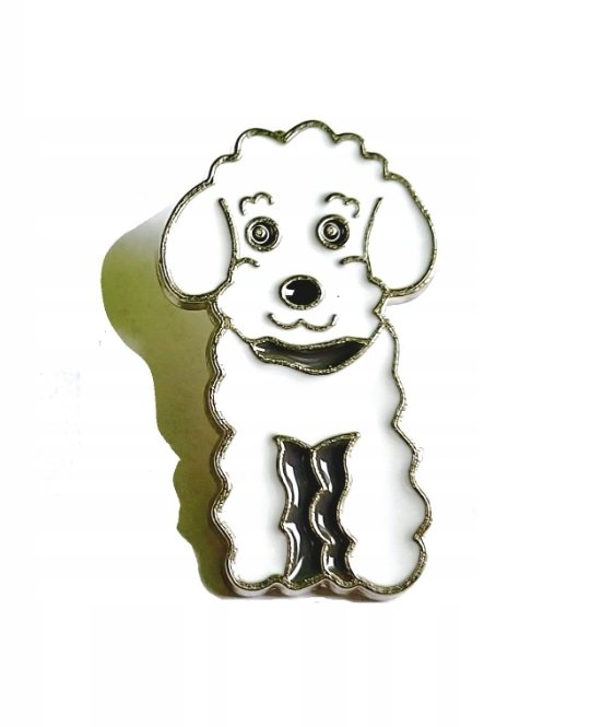 NOWA PRZYPINKA, BROCHA, BROSZA, PIN - BIAŁY PIESEK PUDEL, PUDELEK