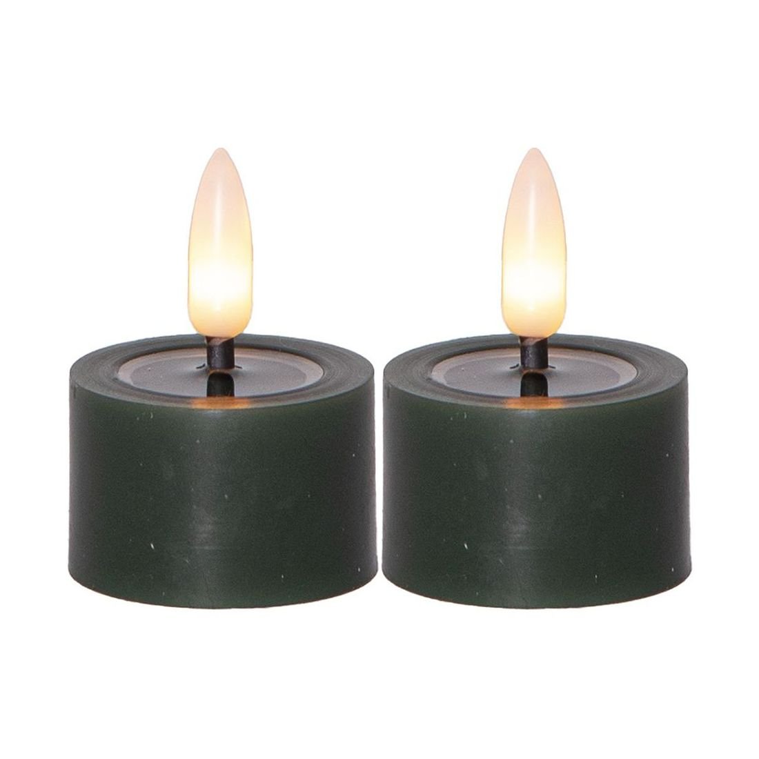 Zestaw 2x świeca LED woskowa tealight FLAMME FLOW zielona