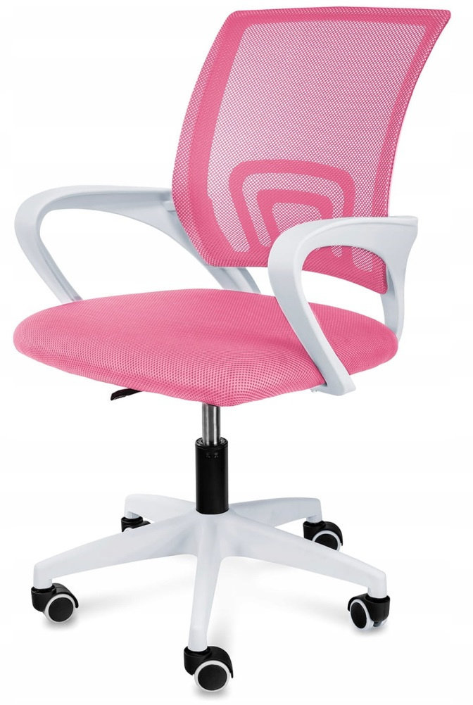 Fotel Obrotowy Ergonomiczny Do Biura Gabinetu VENTO MESH Różowy Mikrosiatka