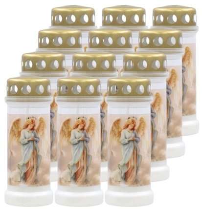 Znicze plastikowe zalewane BOLSIUS NR 6L Anioł 17cm ~70h 12szt.