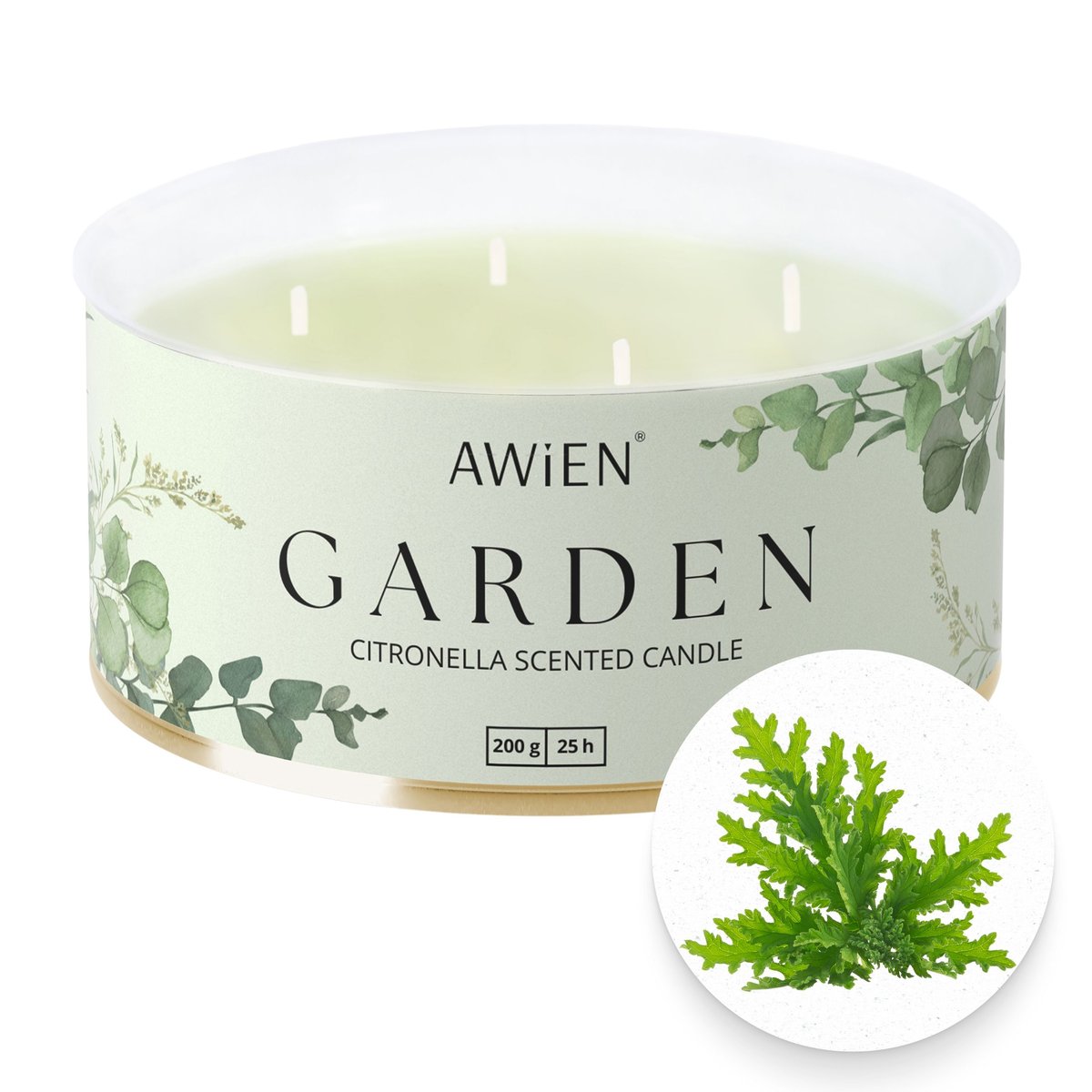 Świeca Ogrodowa Sojowa Intensywna w Puszce o Zapachu Citronella