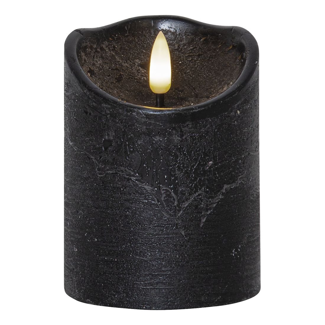 Świeca LED woskowa FLAMME RUSTIC czarna 10cm