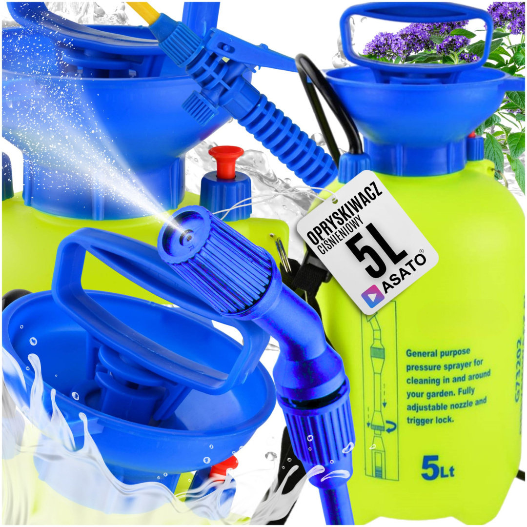 Opryskiwacz Ciśnieniowy 5LOgrodowy Ręczny Długa Lanca marki ASATO