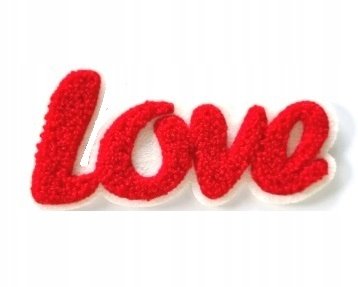 Śliczna Naszywka Haftowana, Łatka, Patch - Love, Kocham Cię, Na Walentynki