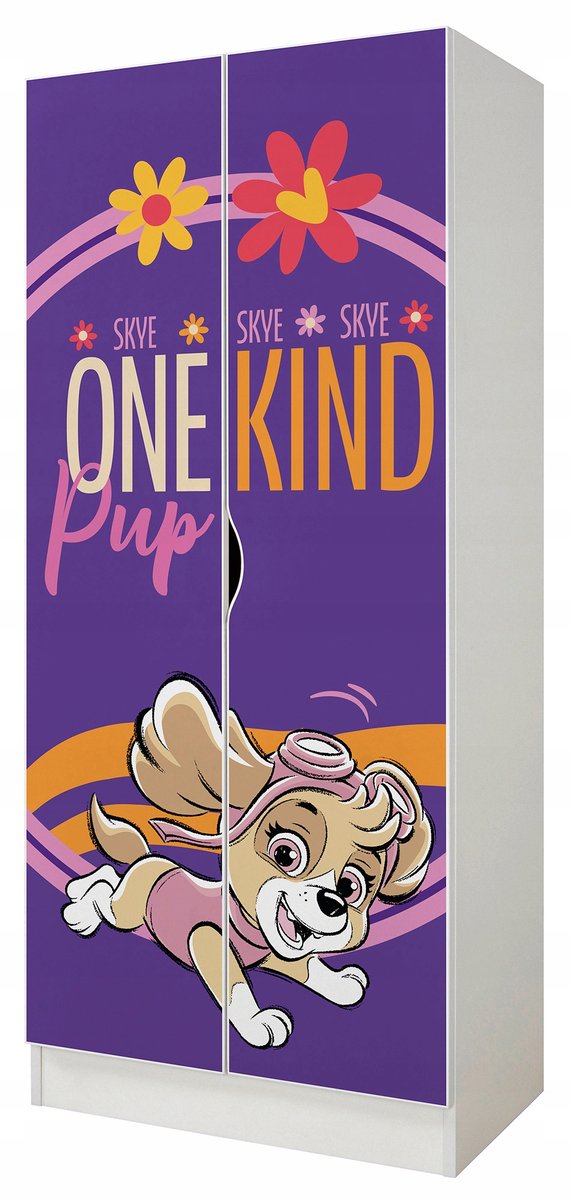 Pojemna Szafa Meble Garderoba Biała Dziecięca Psi Patrol 161x70x42cm Nadruk UV