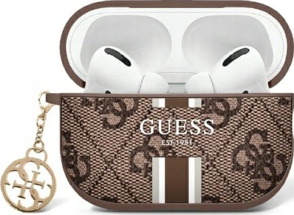 Guess Guess GUAP2P4RPSW AirPods Pro 2 2022/2023 cover brown/brown 4G Printed Stripes Charm