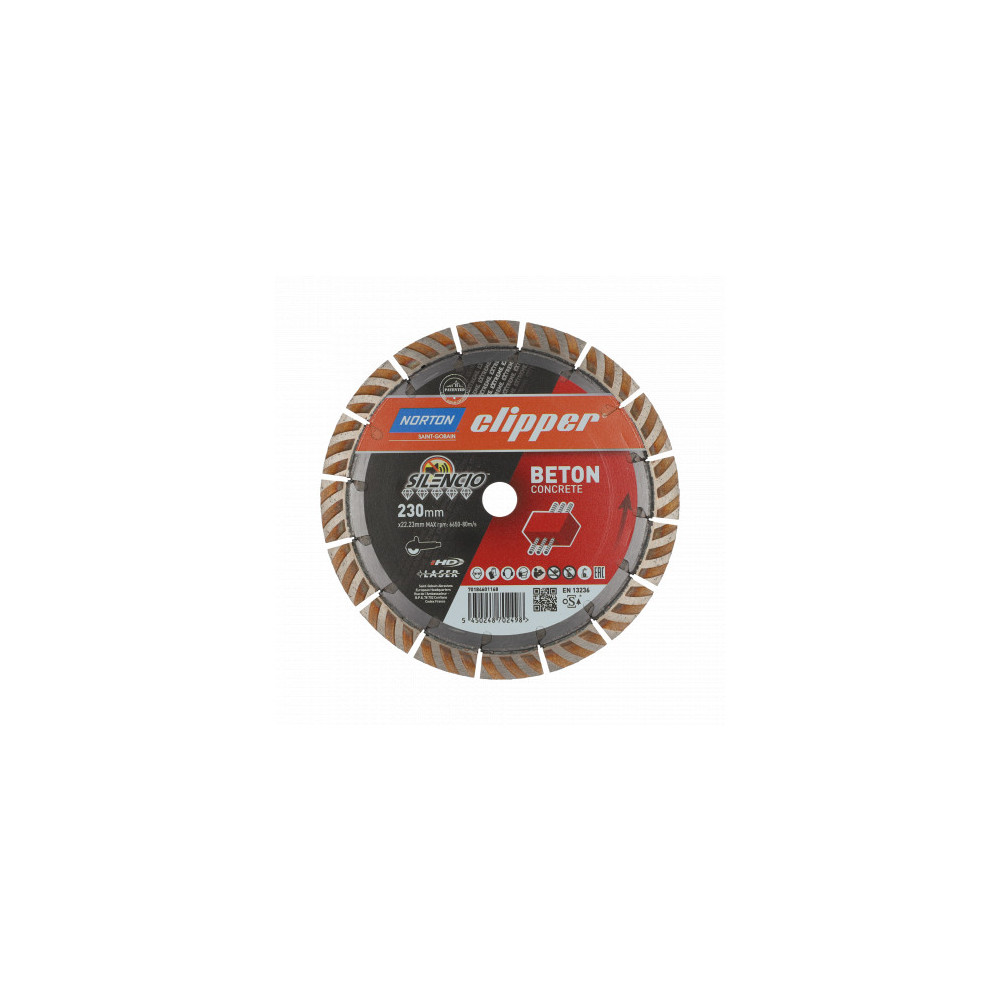 Tarcza diamentowa EXTREME BETON SILENCIO H17 230x22.23 OG (Norton Clipper) Norton Clipper