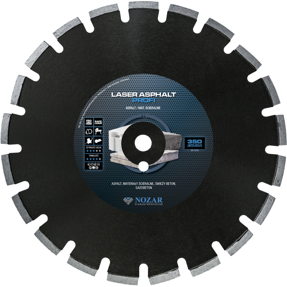 Tarcza diamentowa Nozar Laser Asphalt Profi 350x25,4 mm Nozar