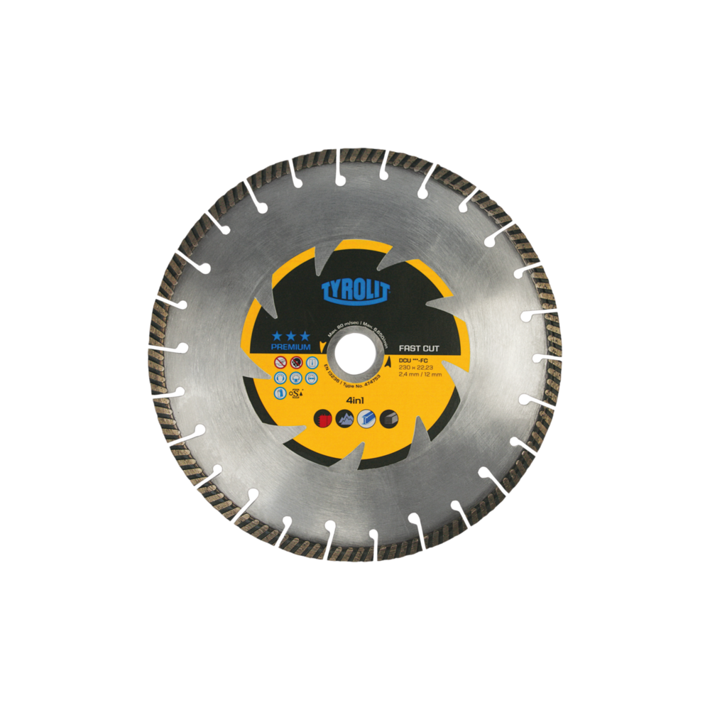 Tarcza diamentowa TYROLIT PREMIUM DCU-FC 4IN1 180 X 2,4 MM Tyrolit