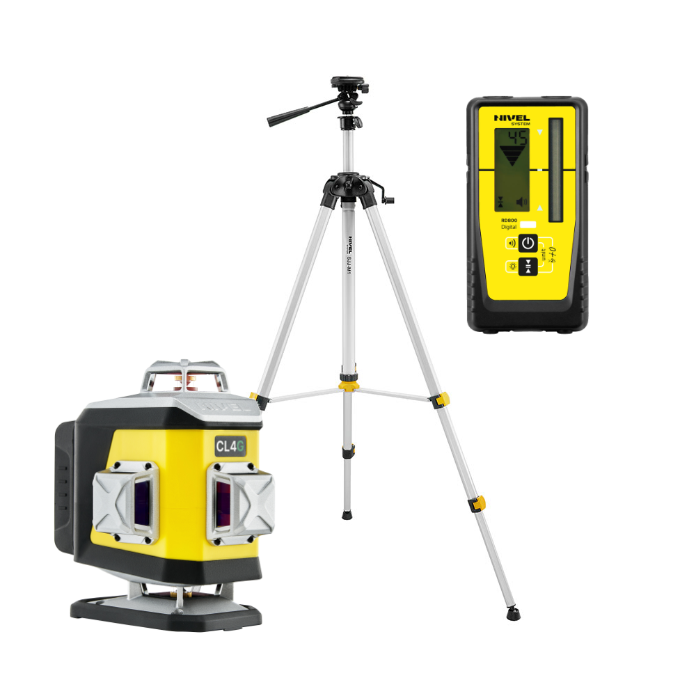 ZESTAW Laser krzyżowy Nivel System CL4G zielony + statyw SJJM1EX + czujnik RD800 Nivel System