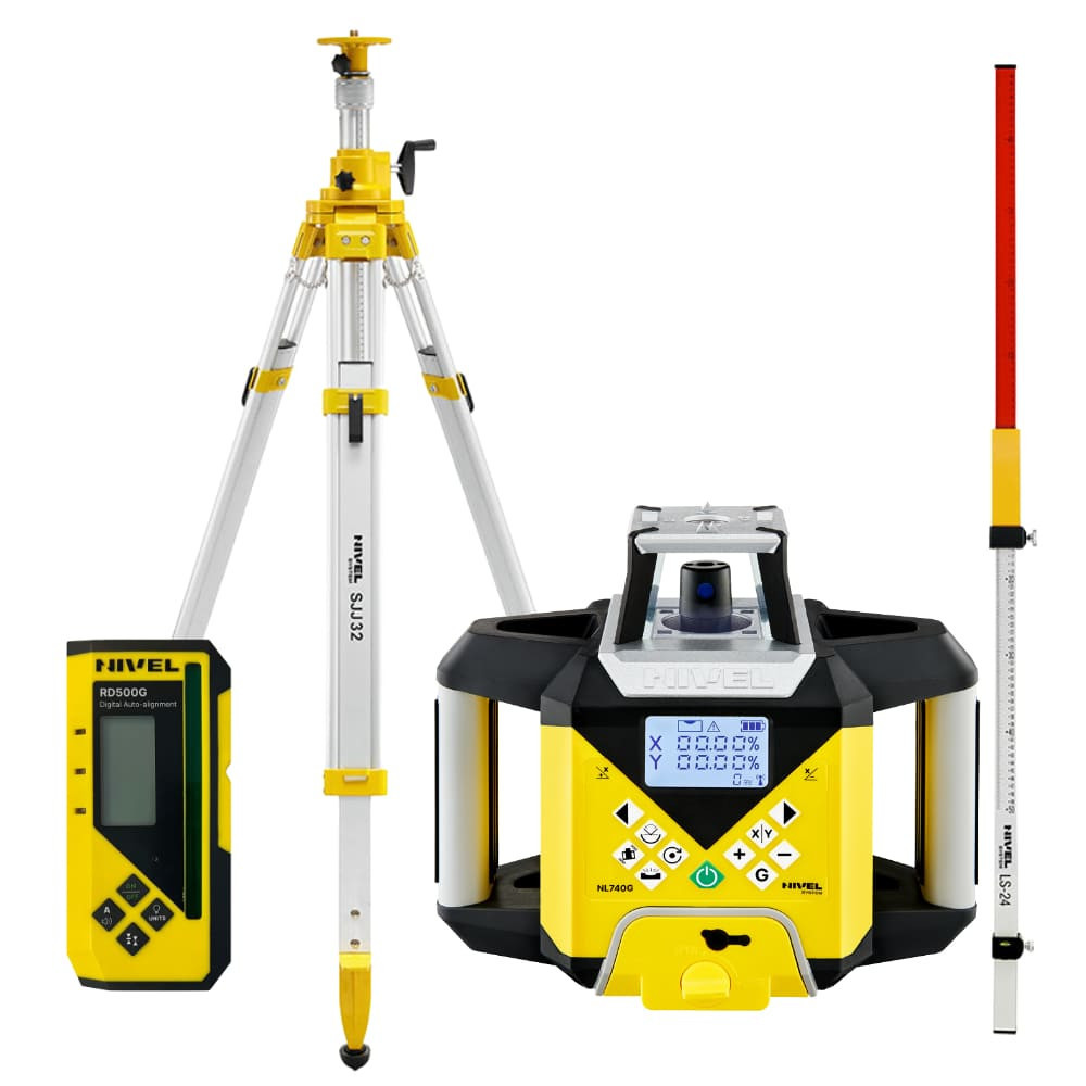 Niwelator laserowy Nivel System NL740G DIGITAL - ZESTAW statyw SJJ32 łata LS24 Nivel System