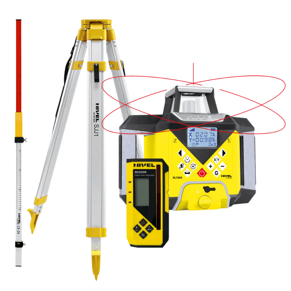 Niwelator laserowy Nivel System NL740R DIGITAL - ZESTAW statyw SJJ1 + łata LS-24 Nivel System