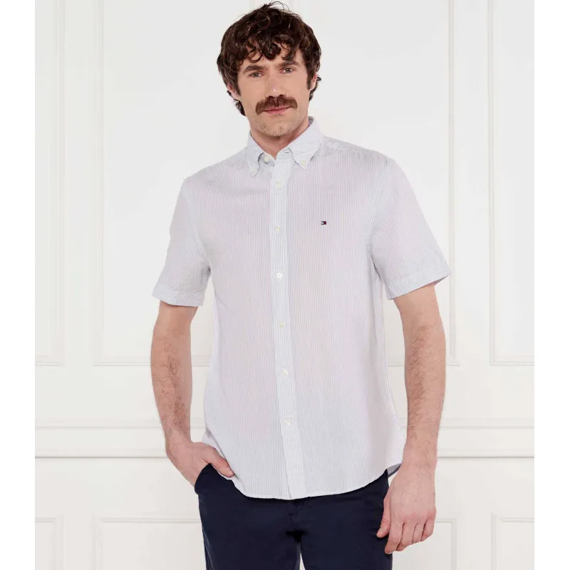 Tommy Hilfiger Koszula Regular Fit z dodatkiem lnu