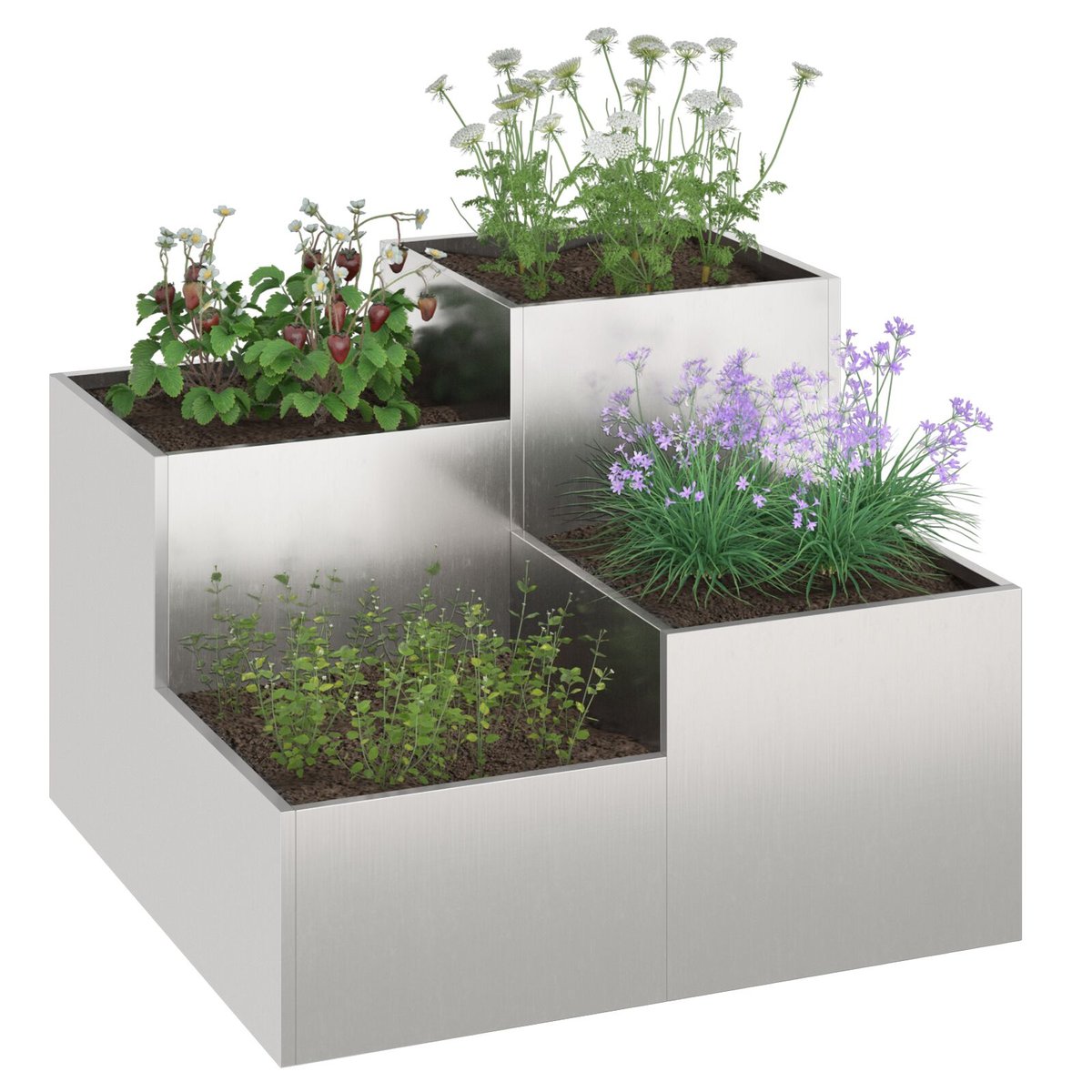 vidaXL Donica Ogrodowa Stal Nierdzewna 100 x 100 x 60 cm