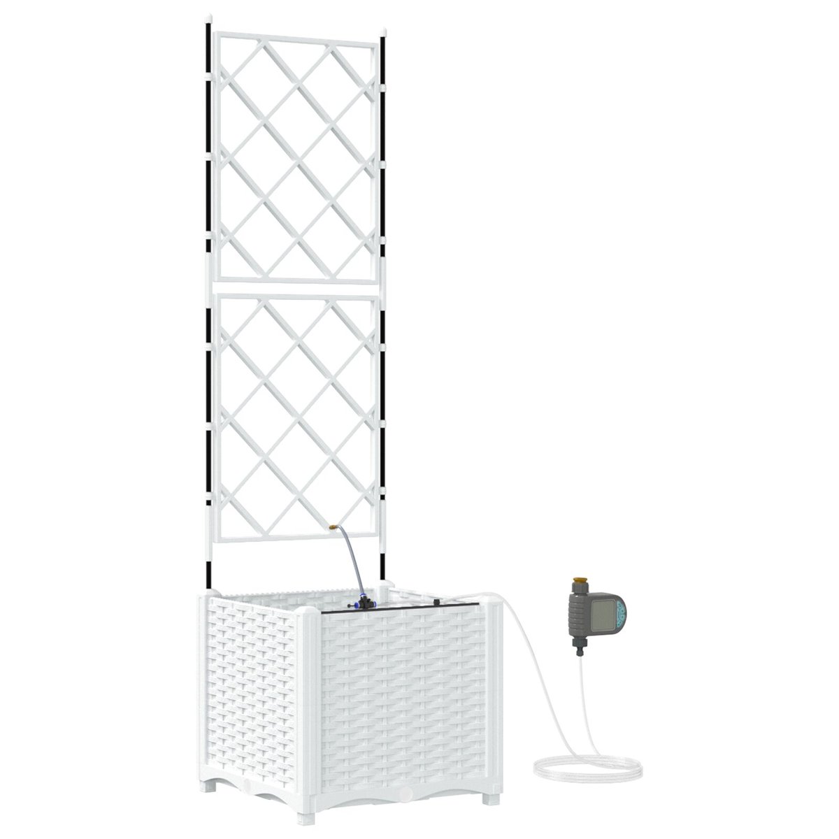 Donica ogrodowa vidaXL Biała Plastikowa 40 x 40 x 142 cm Donice