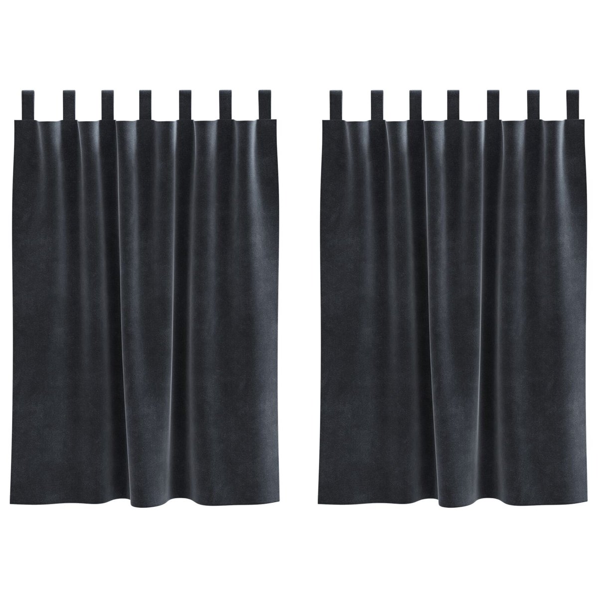 Zasłony vidaXL Ciemnoszare Poliester 140 x 140 cm Zasłony Prostokątne