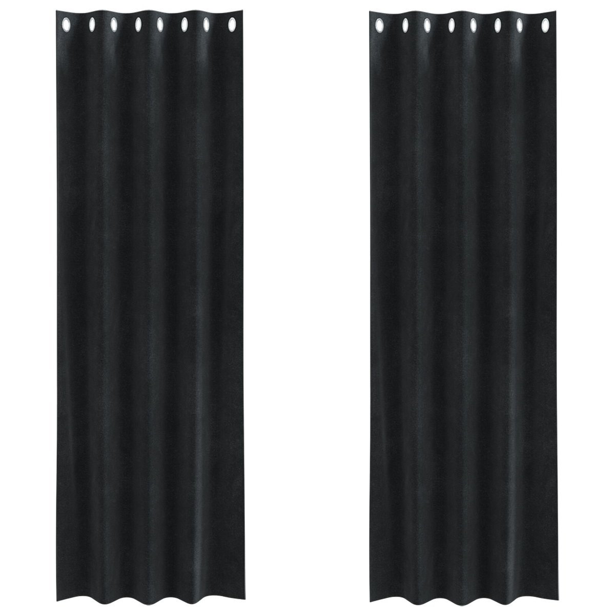 Zasłony vidaXL Czarne Poliester 140 x 260 cm Czarne zasłony