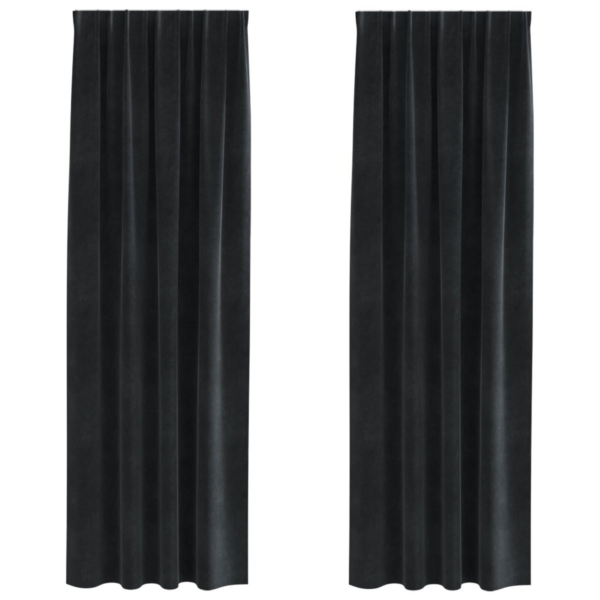 Zasłony Blackout vidaXL Czarny Poliester 140 x 225 cm Firany