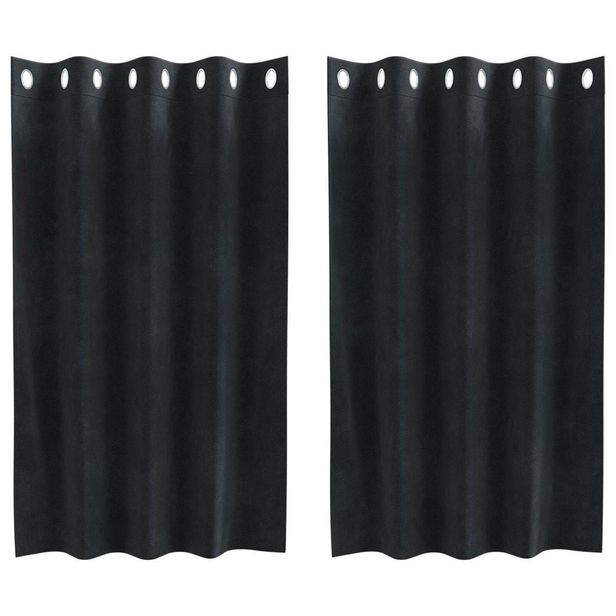 Zasłony vidaXL Czarne Poliester 140 x 140 cm Wstawki dekoracyjne