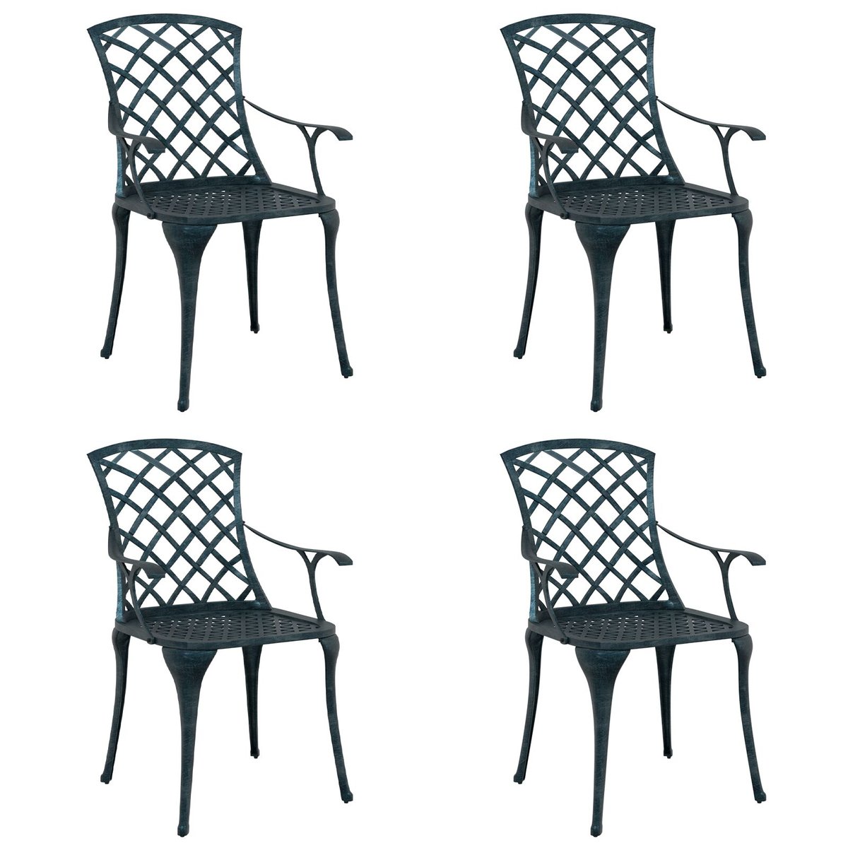 Krzesło Ogrodowe vidaXL Zielone Metalowe Standardowe Wytrzymałe