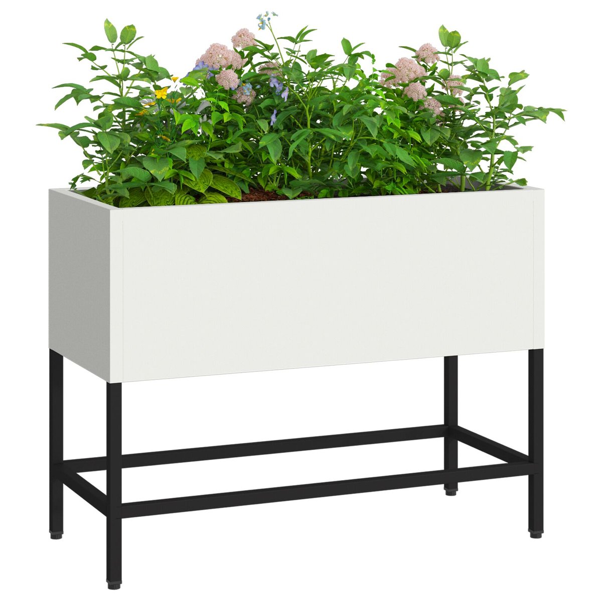 vidaXL Donica Biała Metalowa 60 x 26 x 45 cm Metalowa donica