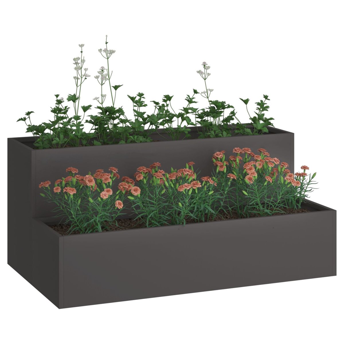 vidaXL Donica ogrodowa Czarna Plastikowa 100 x 60 x 45 cm Donice