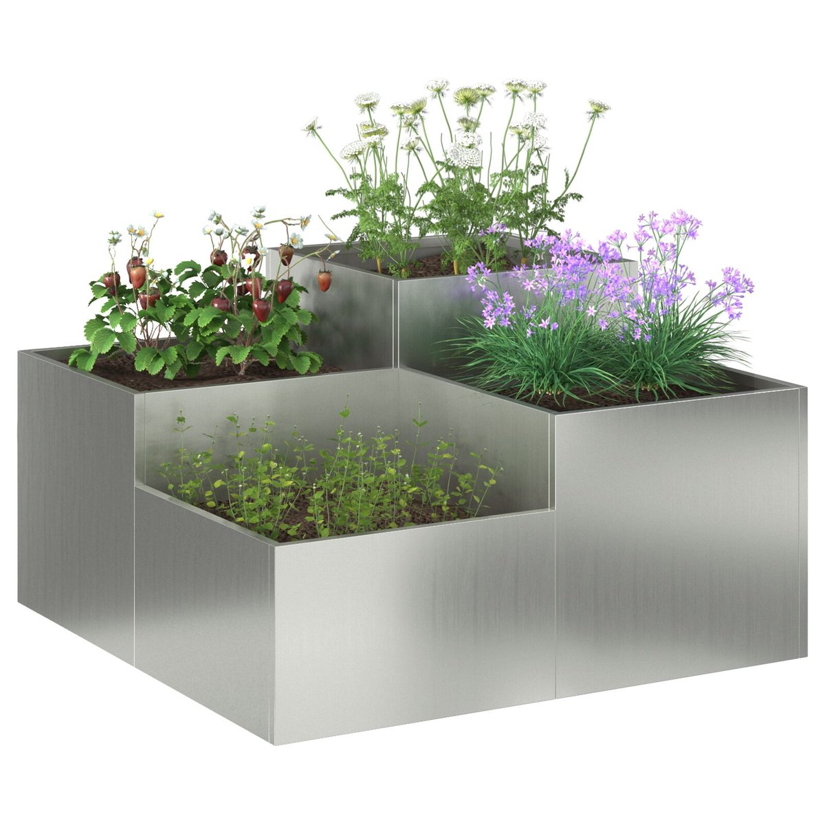 vidaXL Donica ogrodowa Szara Stal ocynkowana 80 x 80 x 48 cm Donice