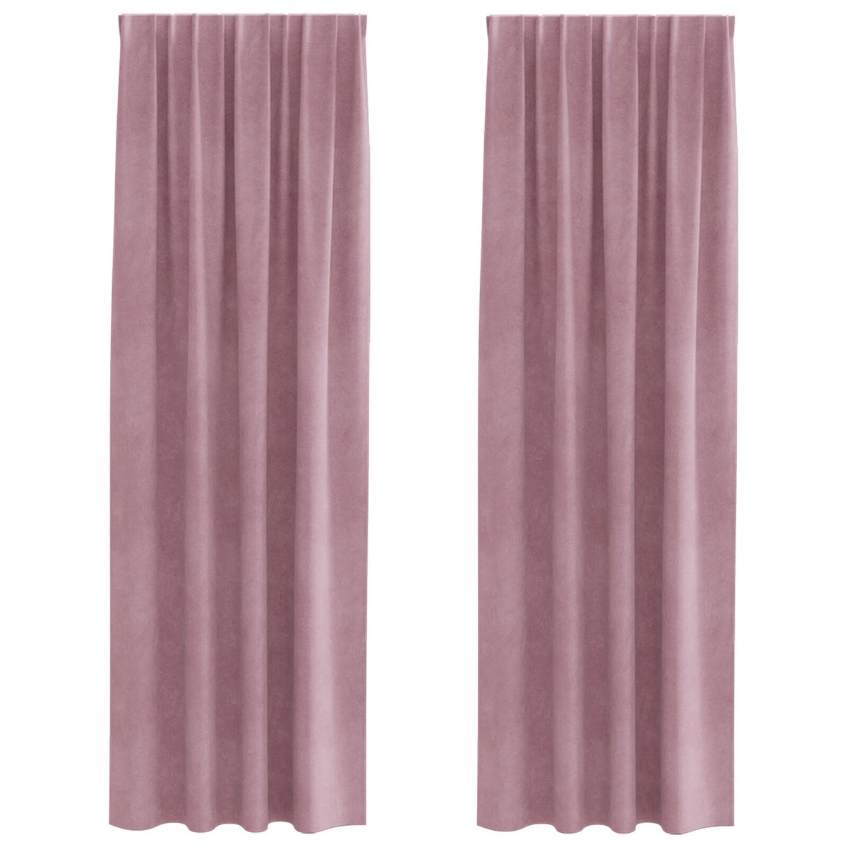 Zasłony vidaXL Ciemnoróżowe Poliester 140 x 245 cm Wstawki dekoracyjne