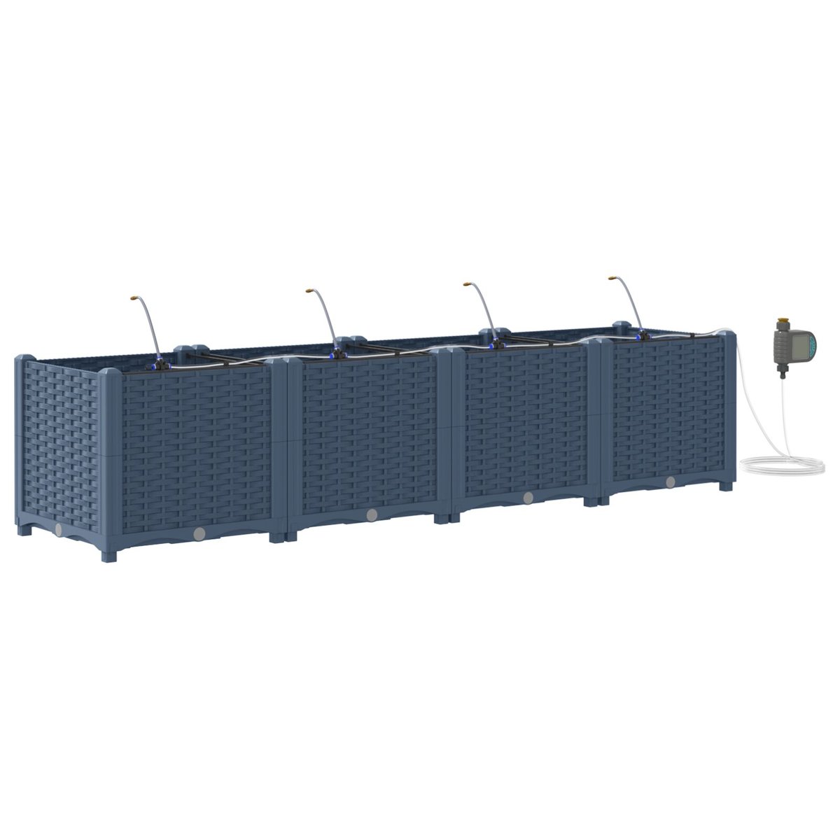 vidaXL Donica ogrodowa Szara Metalowa 160 x 40 x 37,5 cm Donice