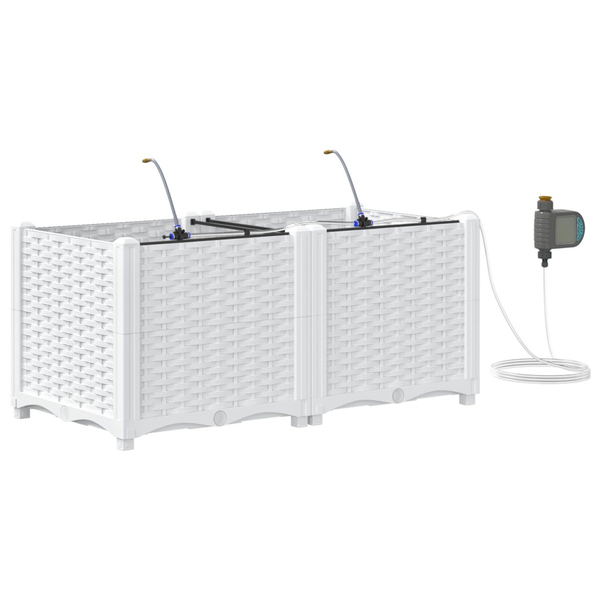 vidaXL Donica ogrodowa Biała Plastikowa 80 x 40 x 37.5 cm Donice