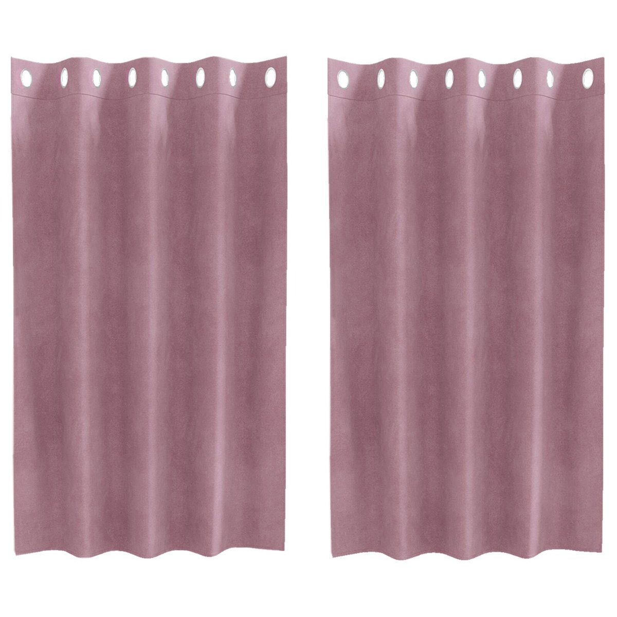 Zasłony vidaXL Ciemnoróżowe Poliester 140 x 140 cm Wstawki dekoracyjne