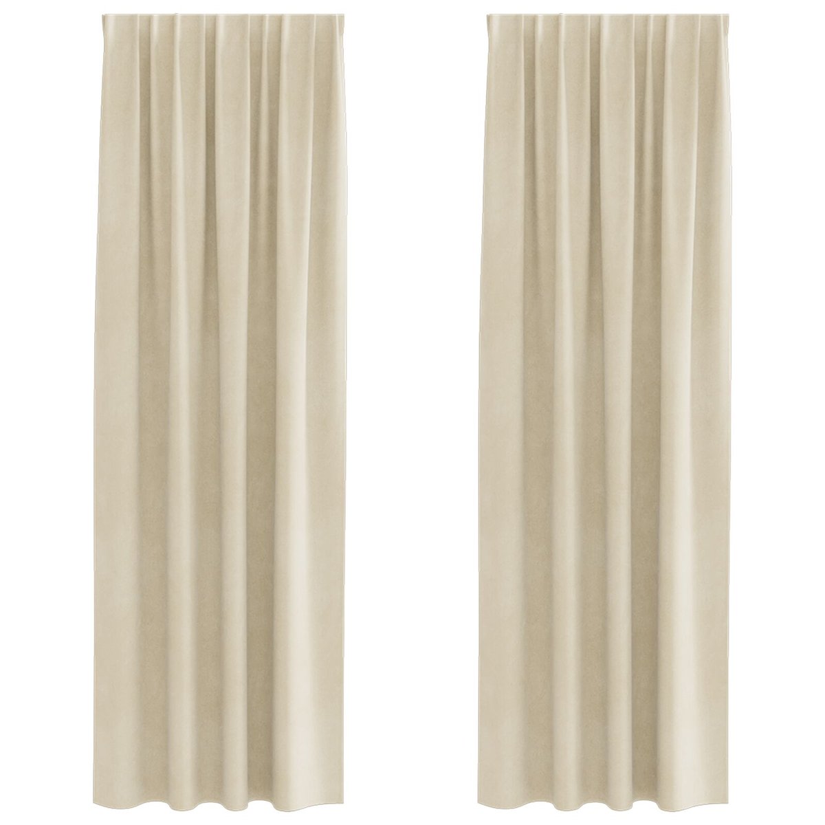 Zasłony vidaXL Kremowy Poliester 140 x 225 cm Zasłony dekoracyjne