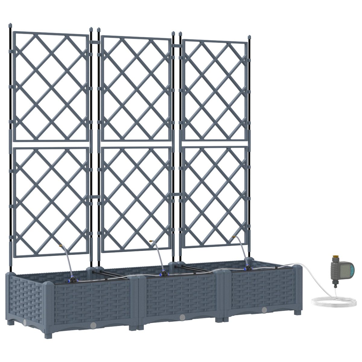 vidaXL Donica ogrodowa Jasnoszary Plastik 120 x 40 x 126 cm Donice