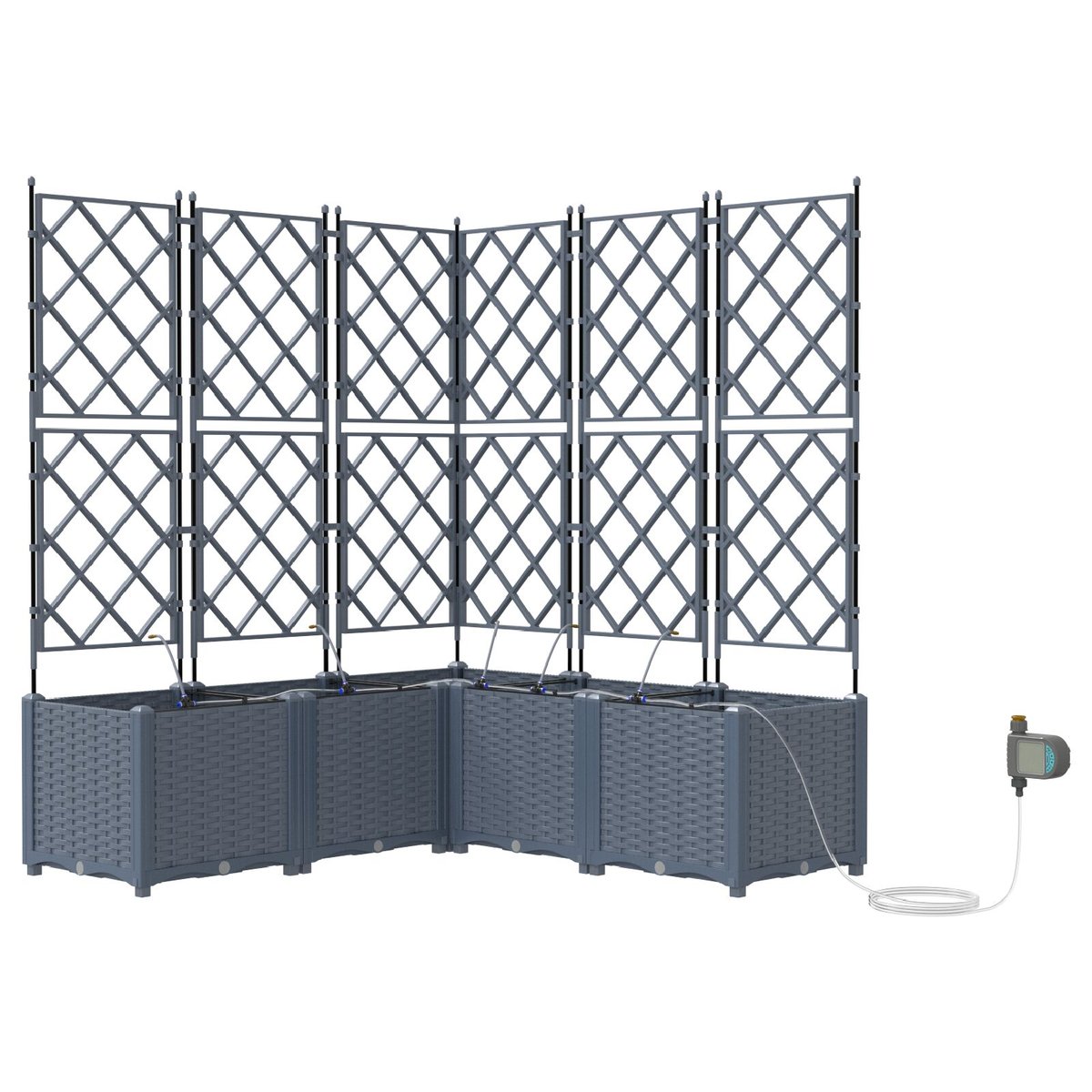 vidaXL Doniczka ogrodowa Jasnoszara Plastik 120 x 120 x 142 cm Donice