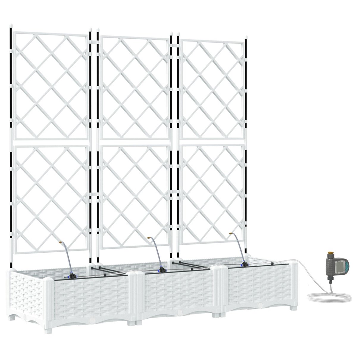 vidaXL Skrzynka na rośliny Biała Plastikowa 120 x 40 x 126 cm Donice