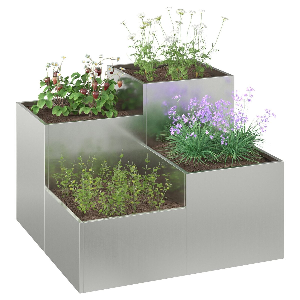 vidaXL Donica ogrodowa Ocynkowana stal 100 x 100 x 60 cm
